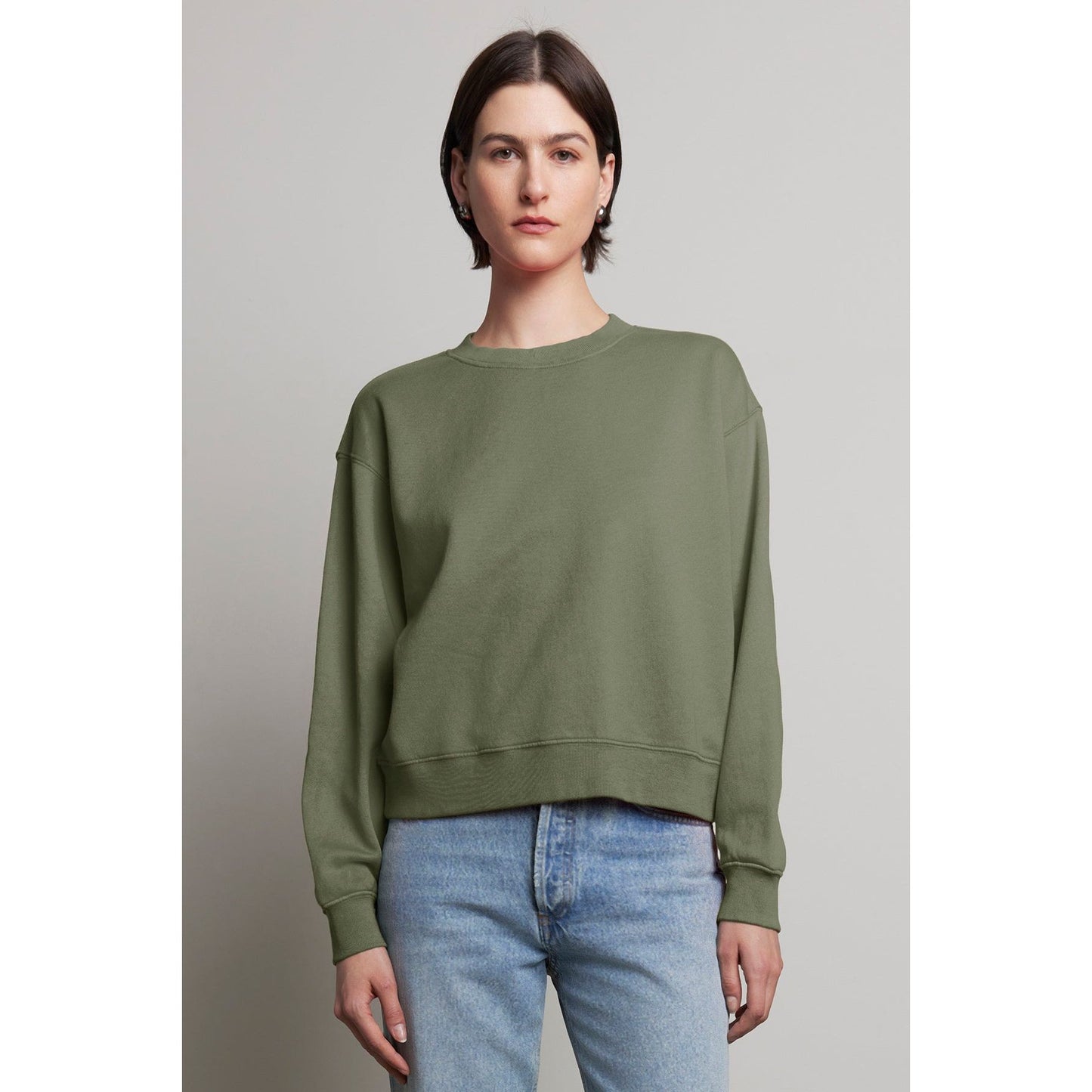 Velvet by Jenny Graham Ynez Organic Fleece Sweatshirt in Army