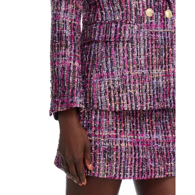 Aqua Tweed Blazer in Purple Multi