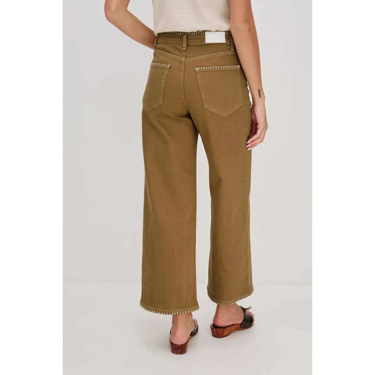 Rails Getty Crop Wide Leg in Safari Embroidered