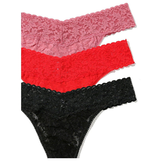 Hanky Panky Holiday 3 Pack Signature Lace Original Rise Thong