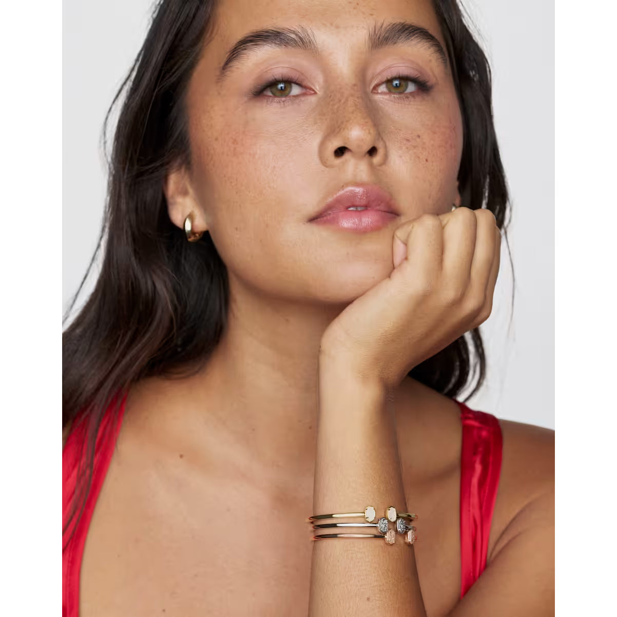 Kendra Scott Emilie Cuff Bracelet in Gold Iridescent Drusy