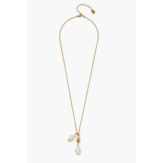 Chan Luu Eve Cross Necklace White Pearl