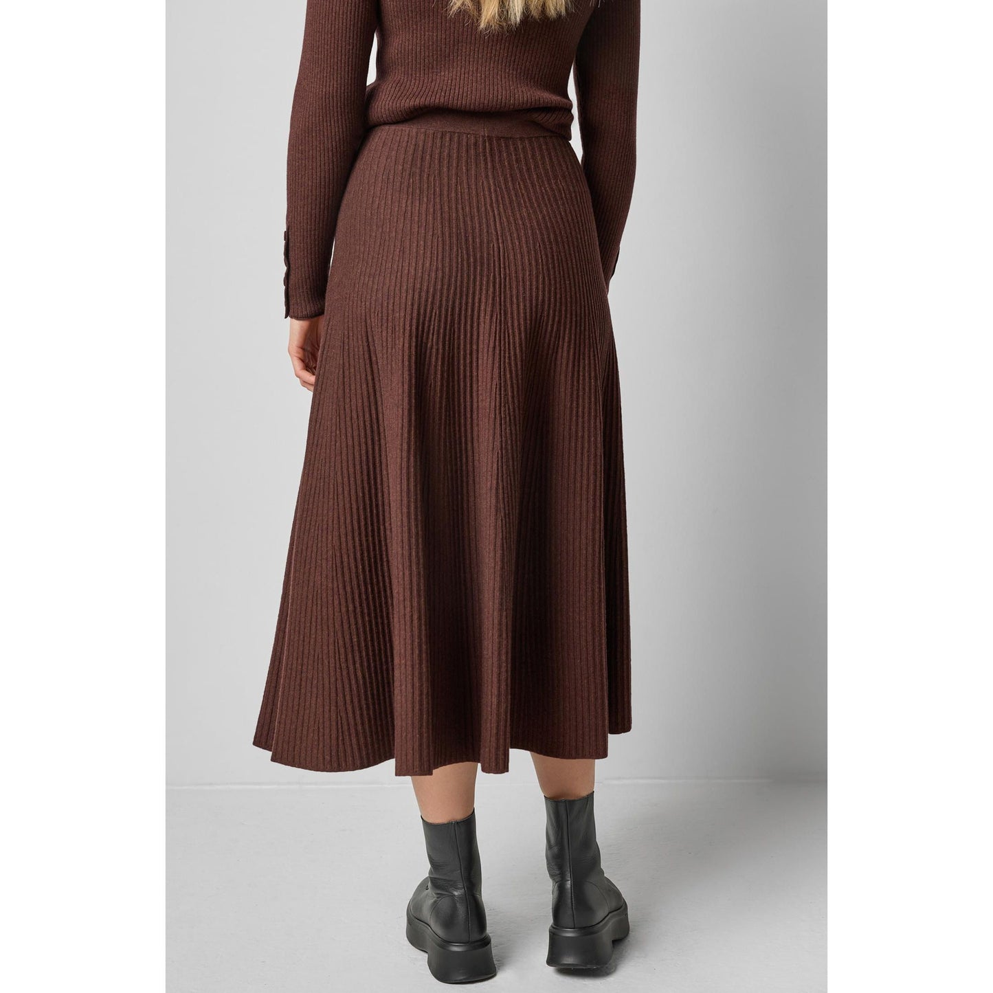 Lilla P Flared Knit Skirt in Java