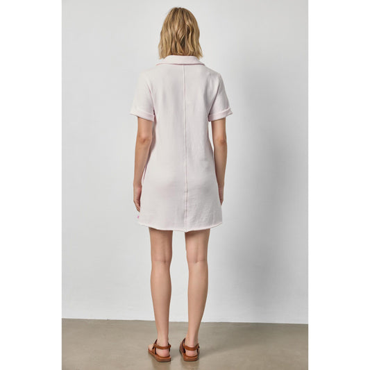 Lilla P Raw Hem Terry Dress in Rosewater
