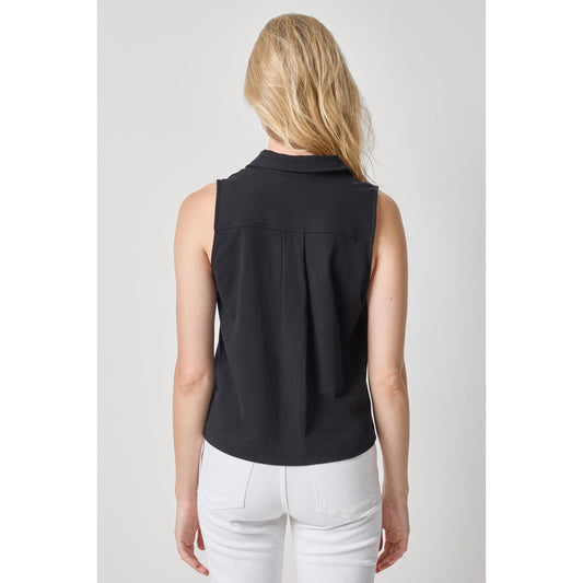 Lilla P Organic Sleeveless Top in Black