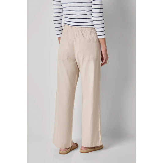 Lilla P Linen Blend Straight Leg Pant in Bamboo
