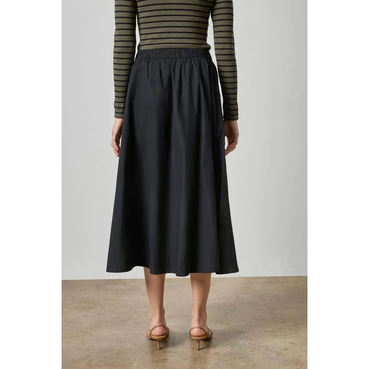 Lilla P Elastic Waist Paneled Skirt in Black PA3506