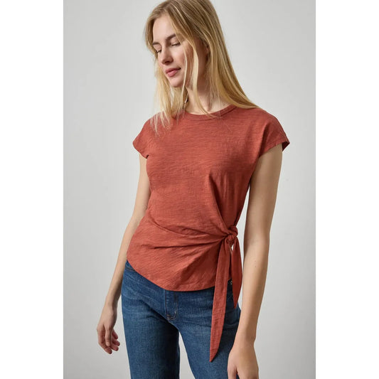 Lilla P Tie Front Tee in Henna PA3516