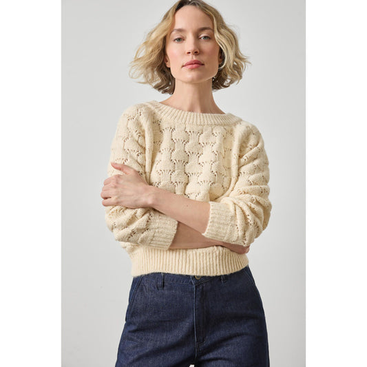 Lilla P Long Sleeve Ballet Neck Sweater in Winter White PA3591