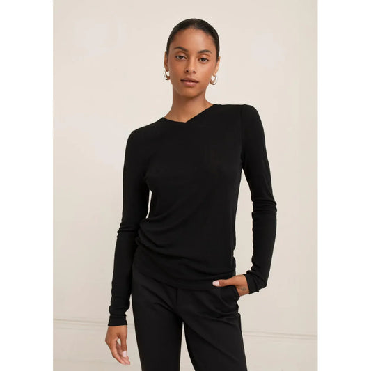 Paper Label Nisa High V-Neck in Black