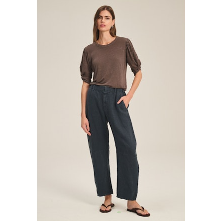 Velvet by Graham & Spencer Taylor Heavy Linen Pant in Shadow