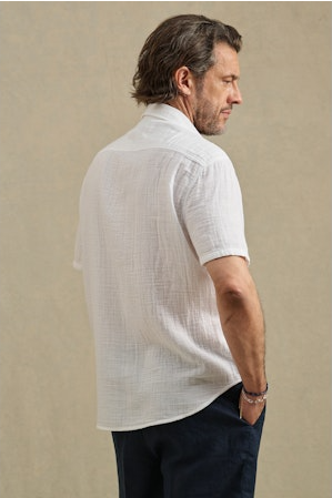 Velvetmen Troy Linen Shirt in White