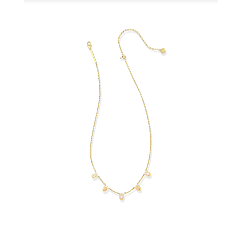 Kendra Scott Mini Elisa Strand Necklace in Gold Pink Mix