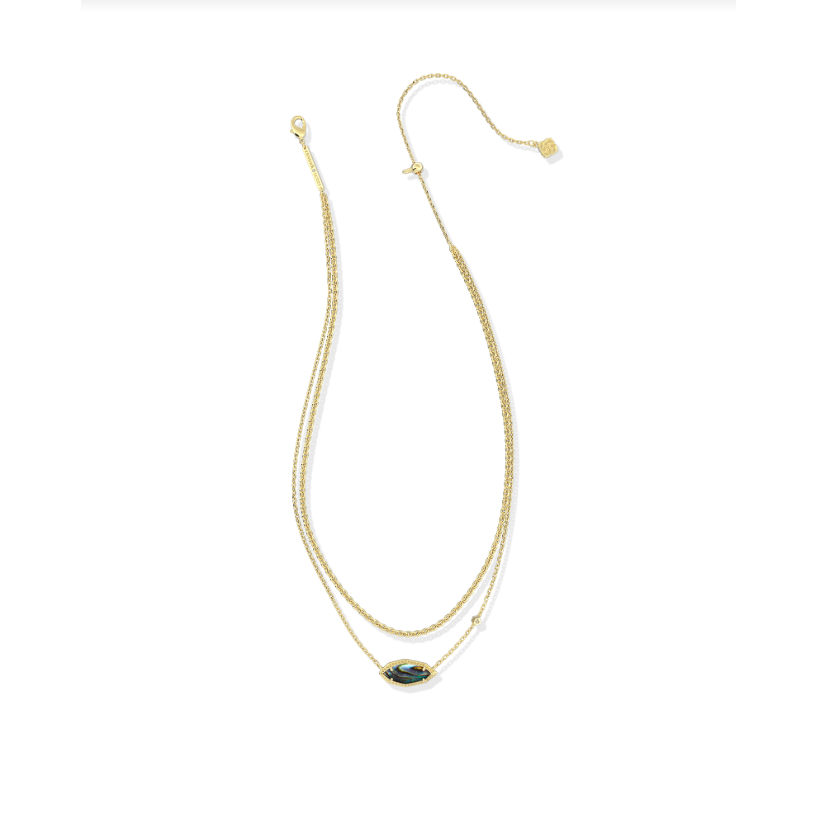 Kendra Scott Ophelia Multi Strand Necklace in Gold Abalone Shell