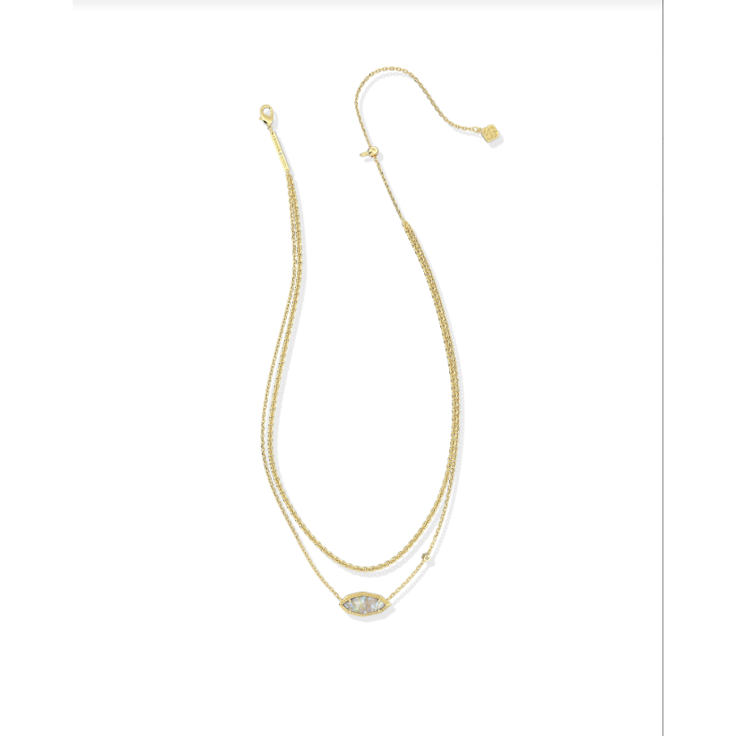 Kendra Scott Ophelia Multi Strand Necklace in Gold Iridescent Abalone