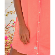 Frank & Eileen Mary Woven Button Up Dress in Neon Color Denim