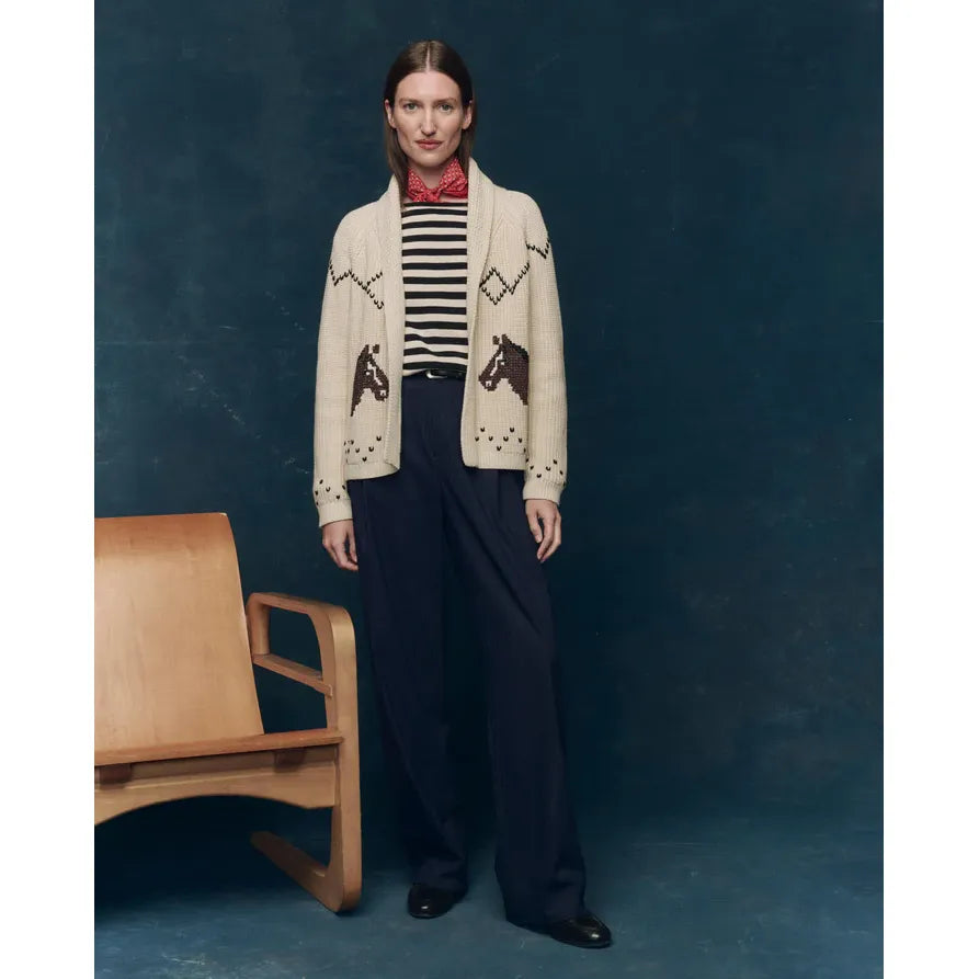 The Great Horse Lodge Cardigan in Cream