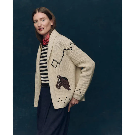 The Great Horse Lodge Cardigan in Cream
