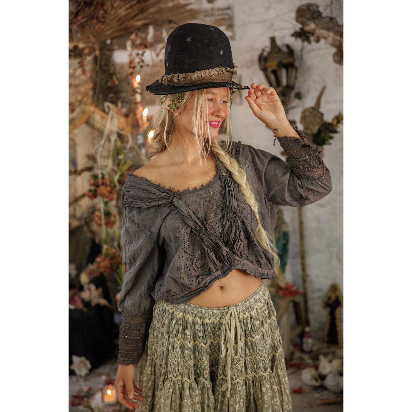 Magnolia Pearl Eyelet Nonnie Belle Blouse in Ozzy