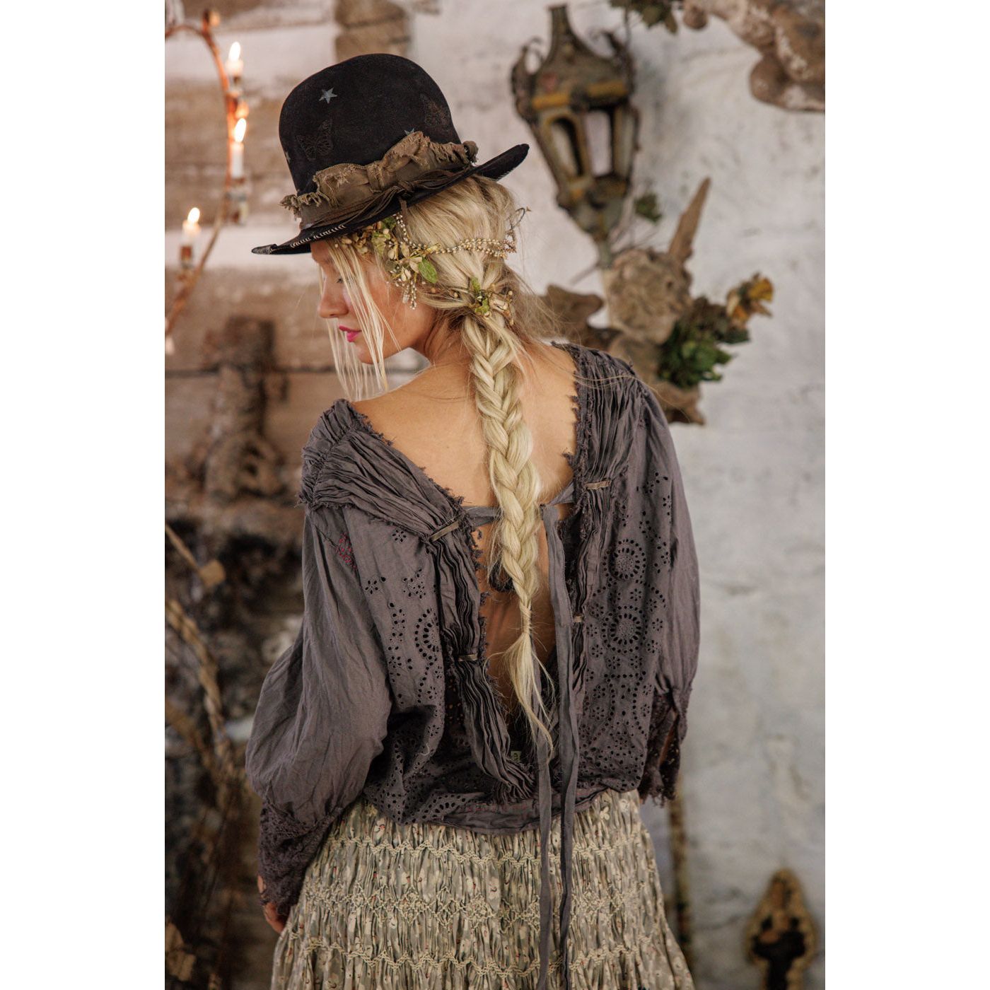 Magnolia Pearl Eyelet Nonnie Belle Blouse in Ozzy