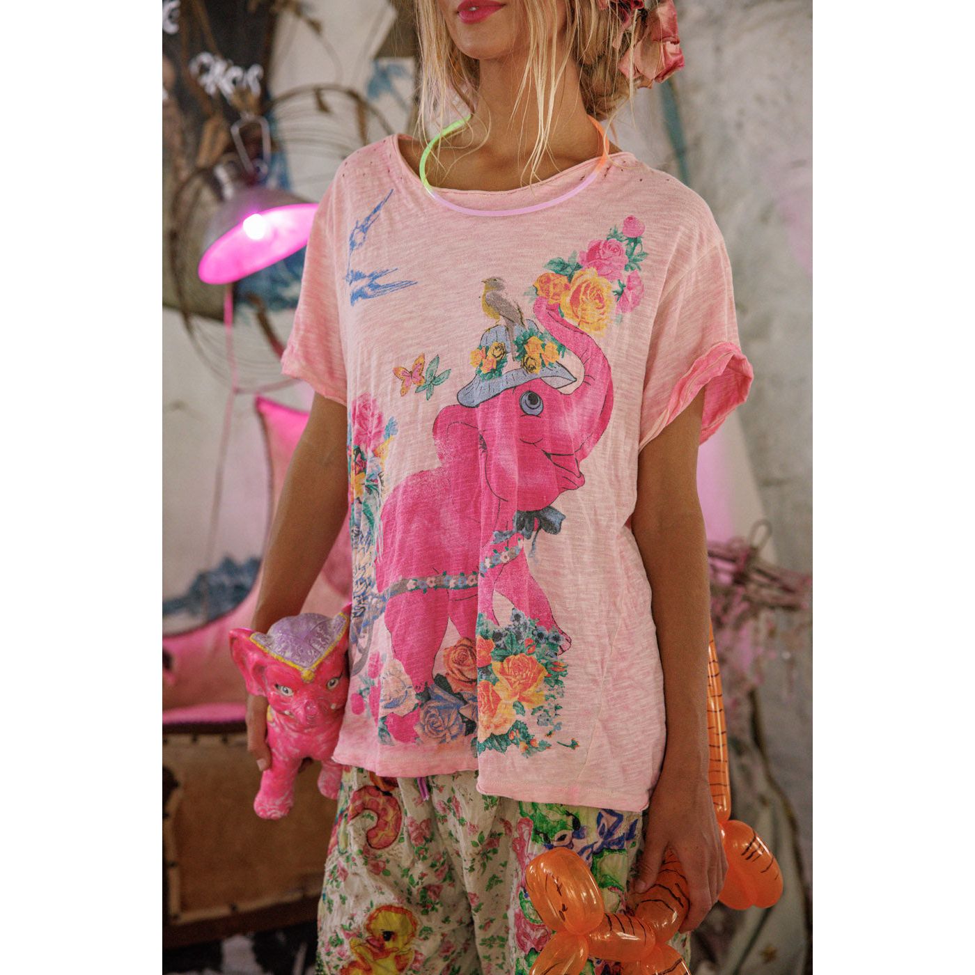 Magnolia Pearl Special Delivery Tee in Azalea Dip Dye