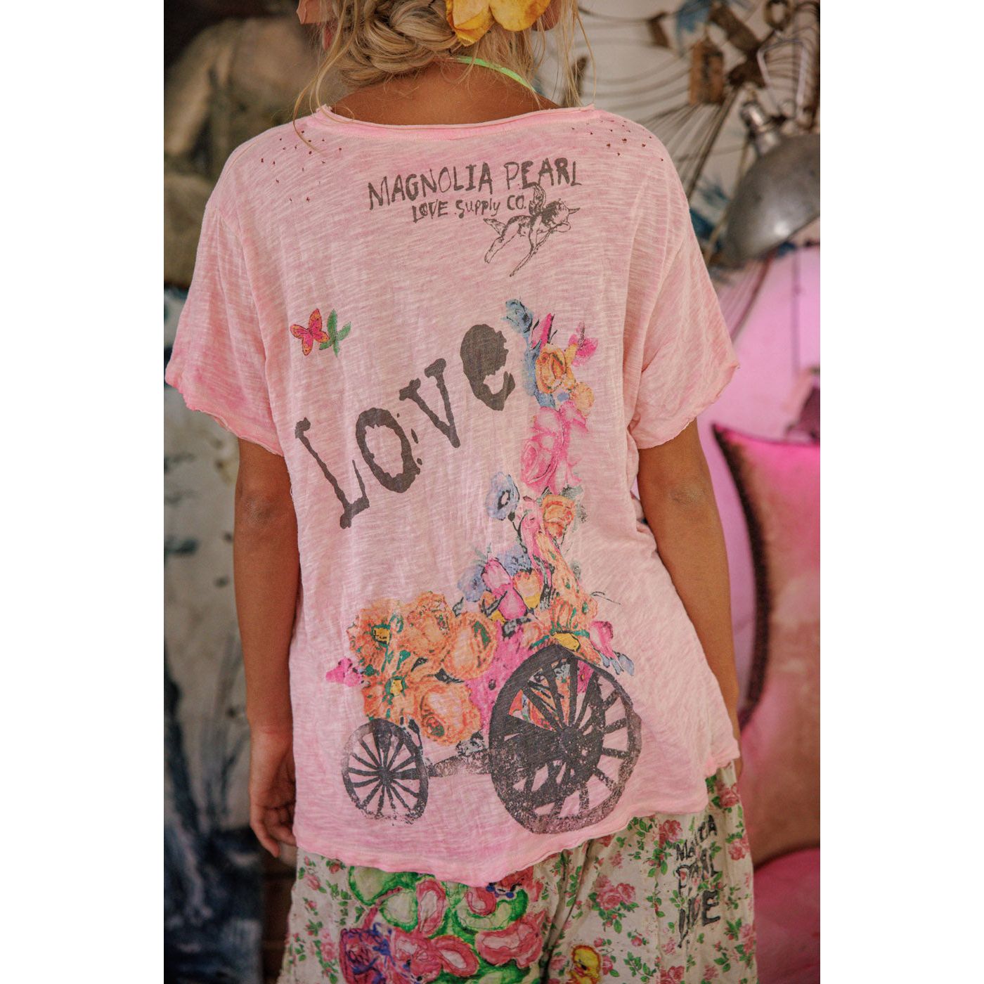 Magnolia Pearl Special Delivery Tee in Azalea Dip Dye