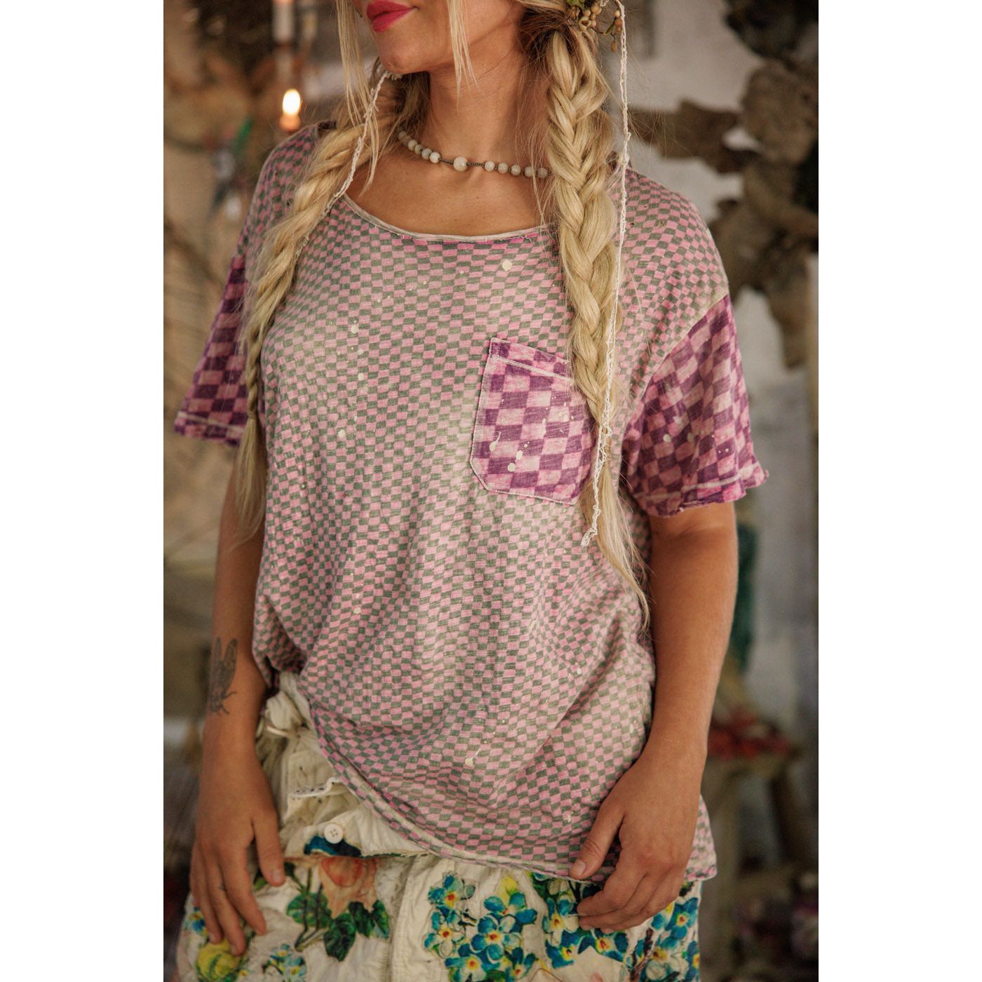 Magnolia Pearl Piecewise Pocket Tee in Hatter