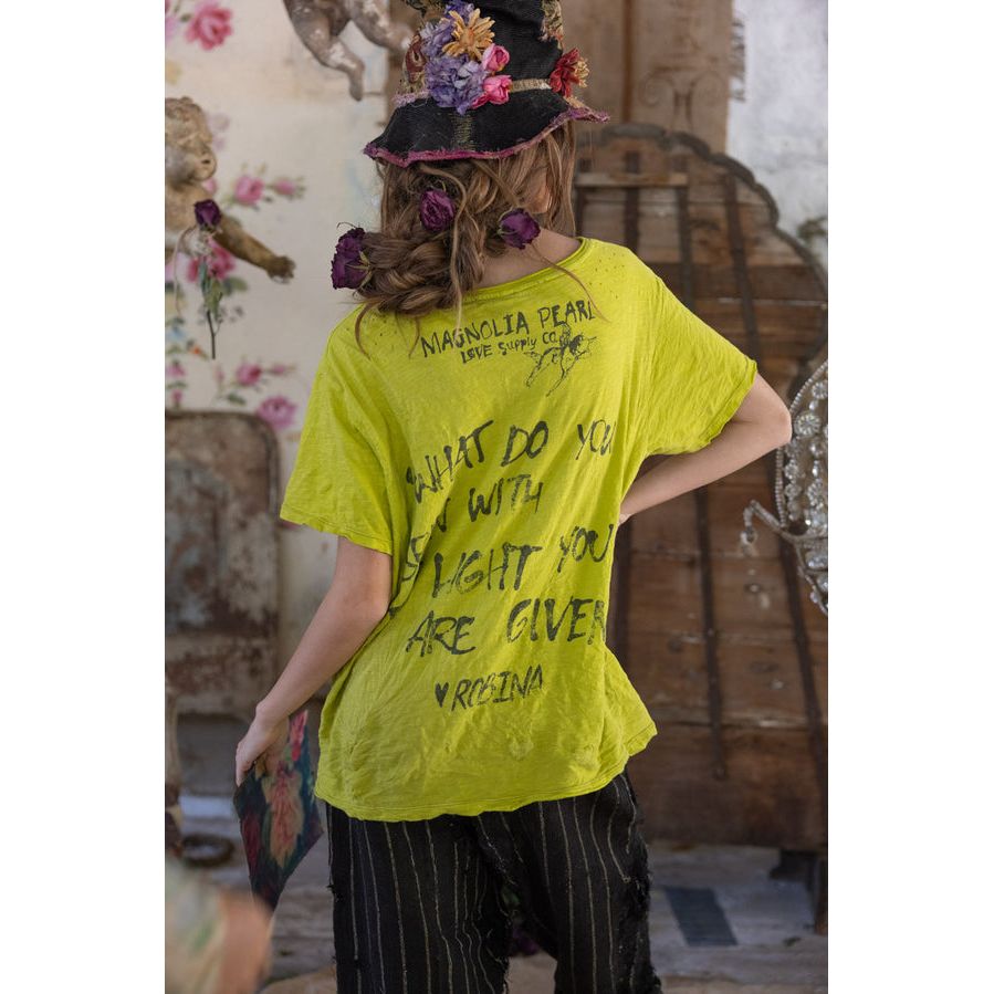 Magnolia Pearl Venice Lover Butterfly Tee in Yellow Plum