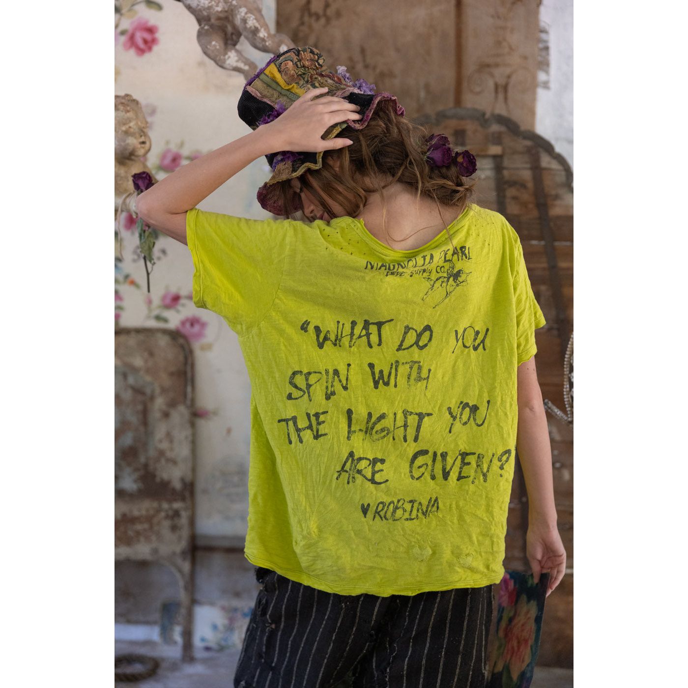 Magnolia Pearl Venice Lover Butterfly Tee in Yellow Plum