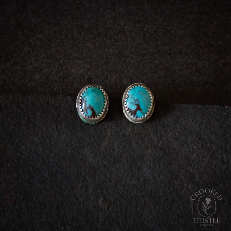 Crooked Thistle Turquoise Stud Earrings
