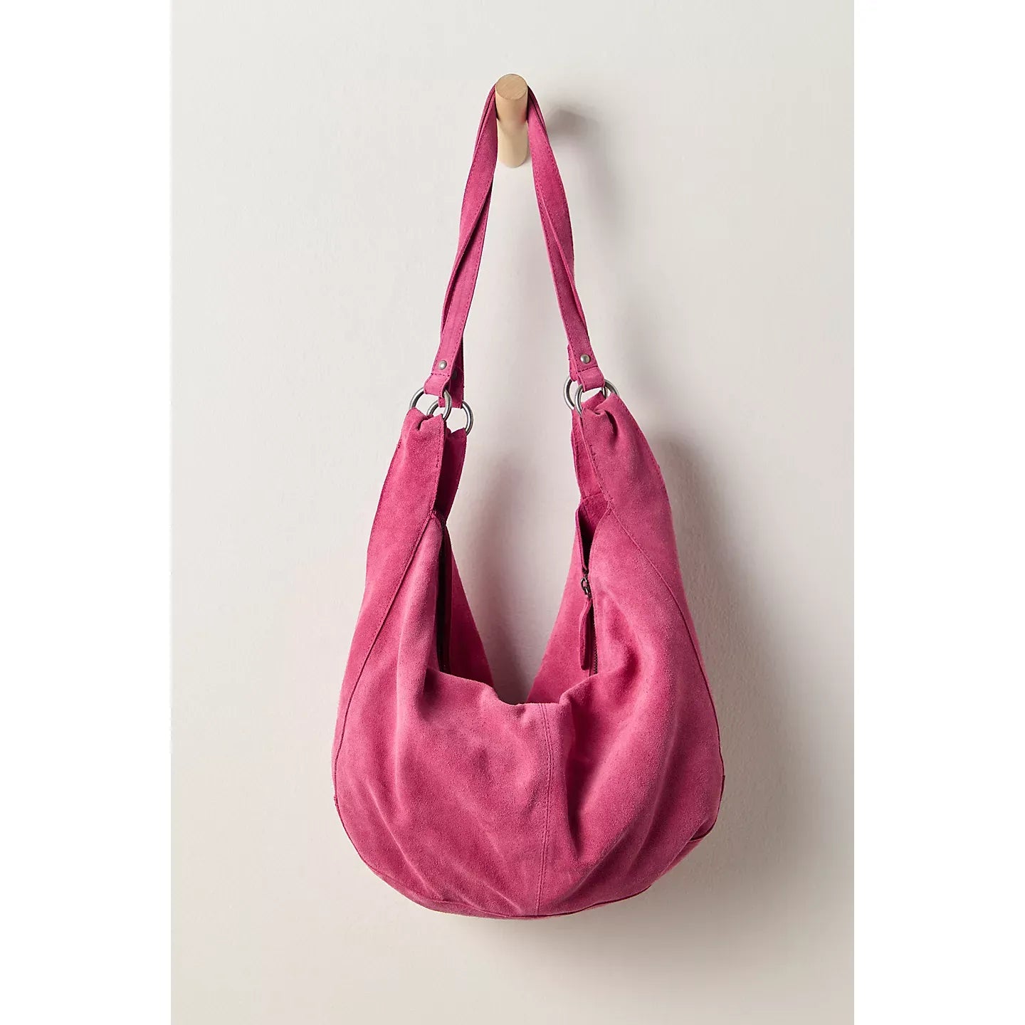 Free People Roma Suede Tote Bag in Fuschia