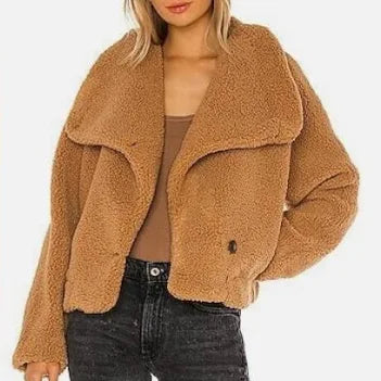 Consignment009 Free People Izzy Wrap Teddy Jacket