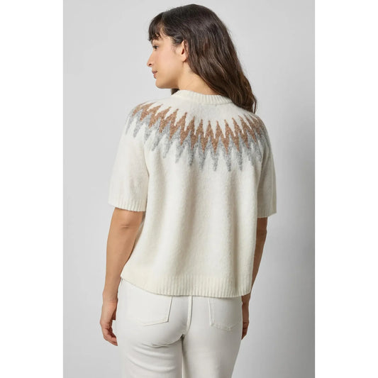 Lilla P Fair Isle Sweater in Winter White