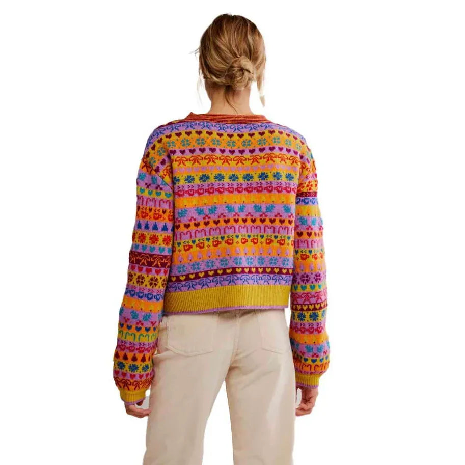 Free People Favorite Things Sweater in Bright Confetti Combo