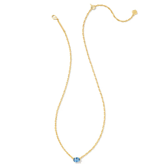 Kendra Scott Cailin Gold Pendant Necklace Blue Violet Crystal
