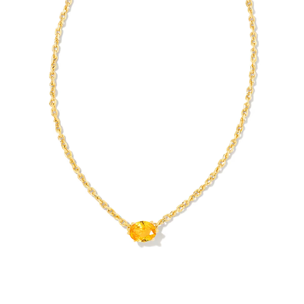 Kendra Scott Cailin Gold Pendant Necklace Golden Yellow Crystal