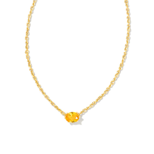 Kendra Scott Cailin Gold Pendant Necklace Golden Yellow Crystal