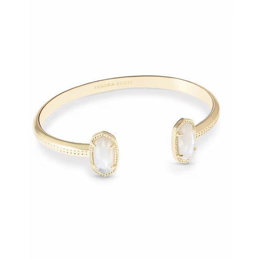 Kendra Scott Elton Cuff Bracelet in Gold Ivory Mother of Pearl