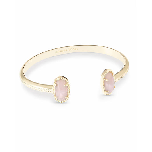 Kendra Scott Elton Cuff Bracelet Gold Rose Quartz