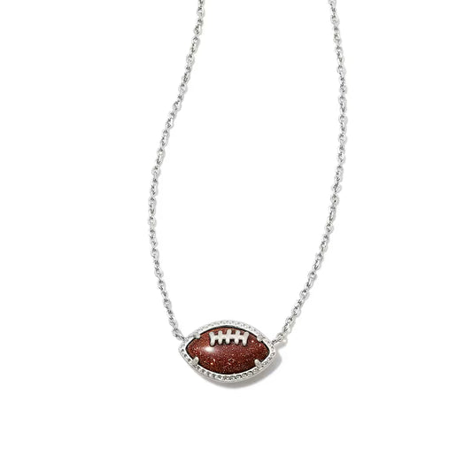 Kendra Scott Football Silver Short Pendant Necklace