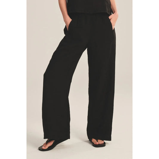 Velvet by Graham & Spencer Lola Linen Pant in Black