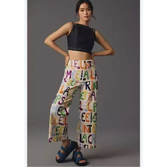 Anthropologie Maeve Colette Multicolor Abstract Pants