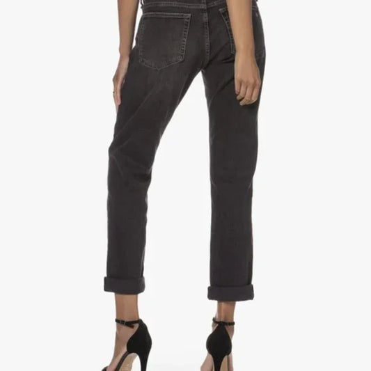 Rag & Bone DreLow-Rise Slim Boyfriend Jeans in Black