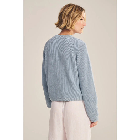 Velvet by Graham & Spencer Mirae Textured Pima Cardigan in Stream
