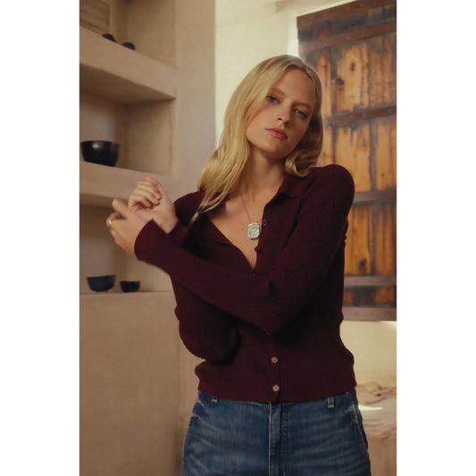 Velvet by Graham & Spencer Nikki Lux Cotton Cashmere Cardigan in Sryah