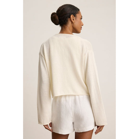 Velvet by Graham & Spencer Verity Organic Hemp Cotton Sweater in Milk