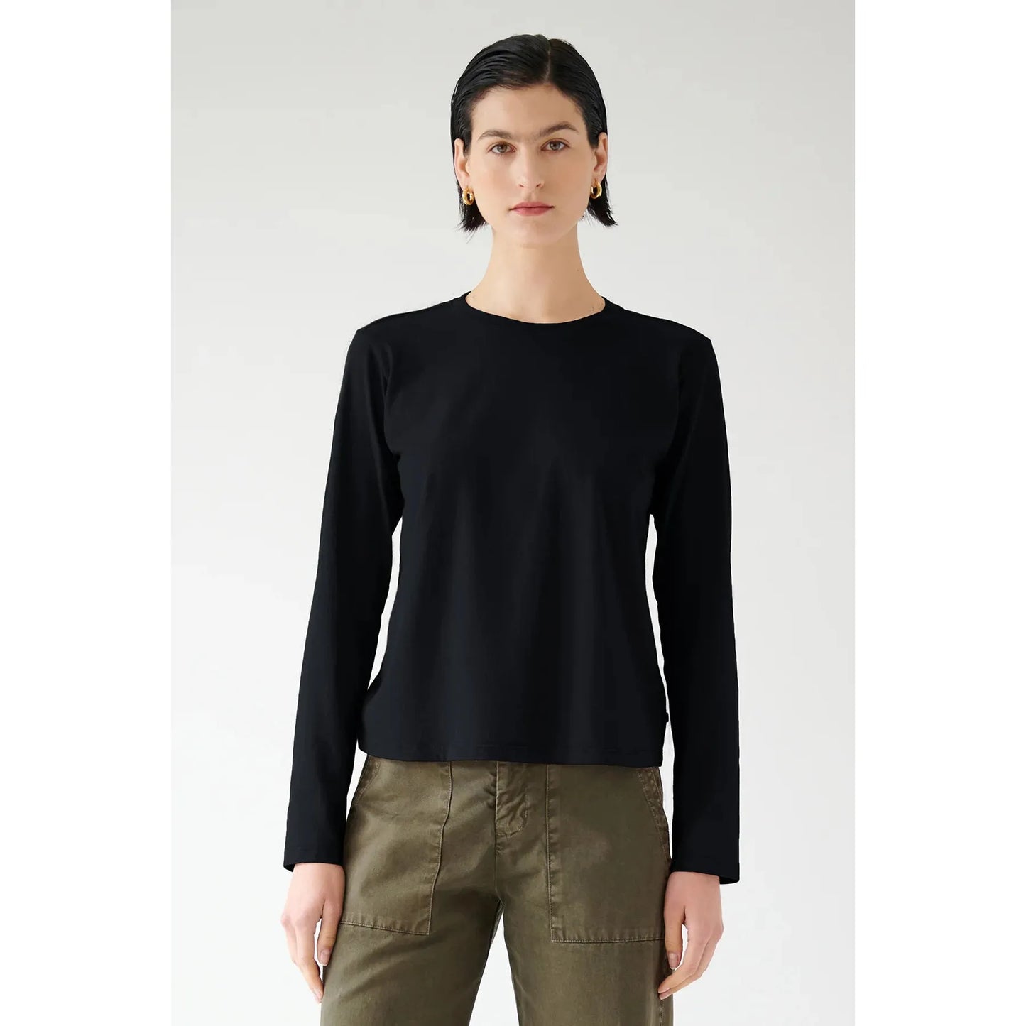 Velvet by Jenny Graham Vicente Organic Long Sleeve Crew in Black
