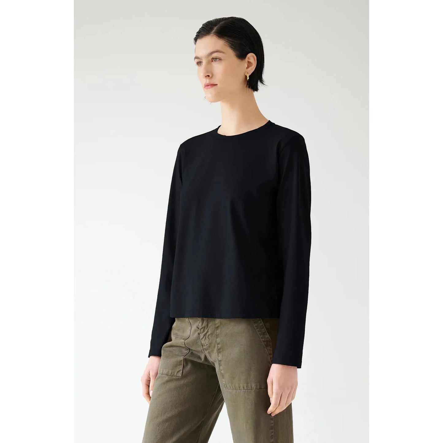 Velvet by Jenny Graham Vicente Organic Long Sleeve Crew in Black