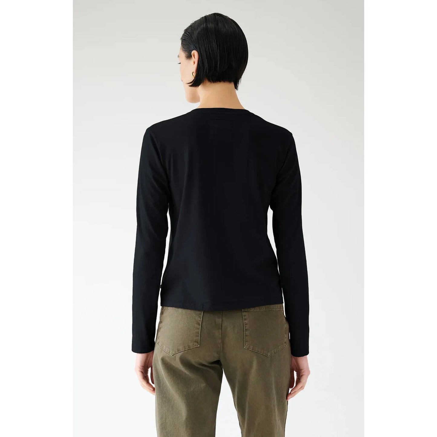 Velvet by Jenny Graham Vicente Organic Long Sleeve Crew in Black