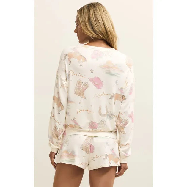 Z Supply Desert Rose LS Top in Vanilla Ice